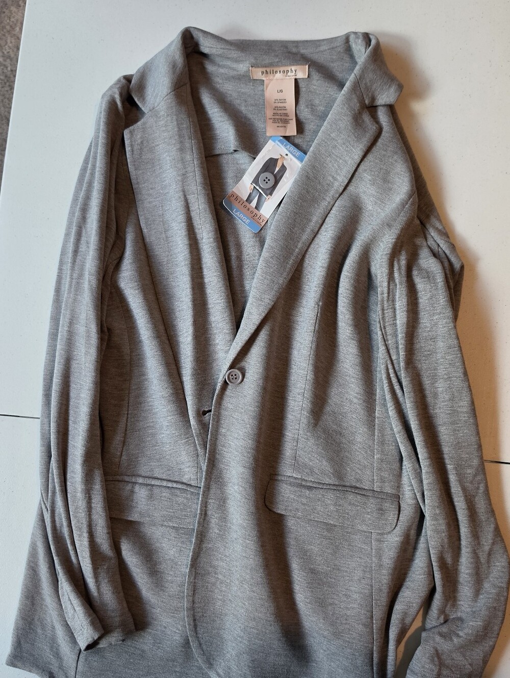 Gray Long-Sleeve Cardigan Sweater - Philosophy